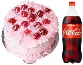 4-6 Kişilik Frambuazlı Pasta 1 Litre Cola